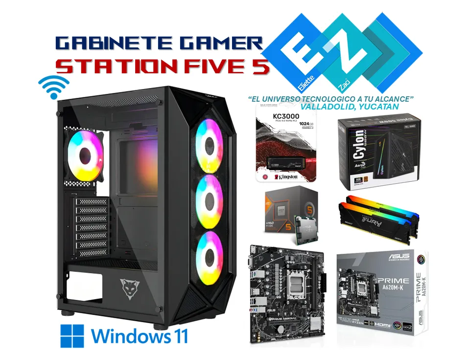 GABINETE GAMER STATION FIVE R5 8500G - WINDOWS 11 WORKSTATION